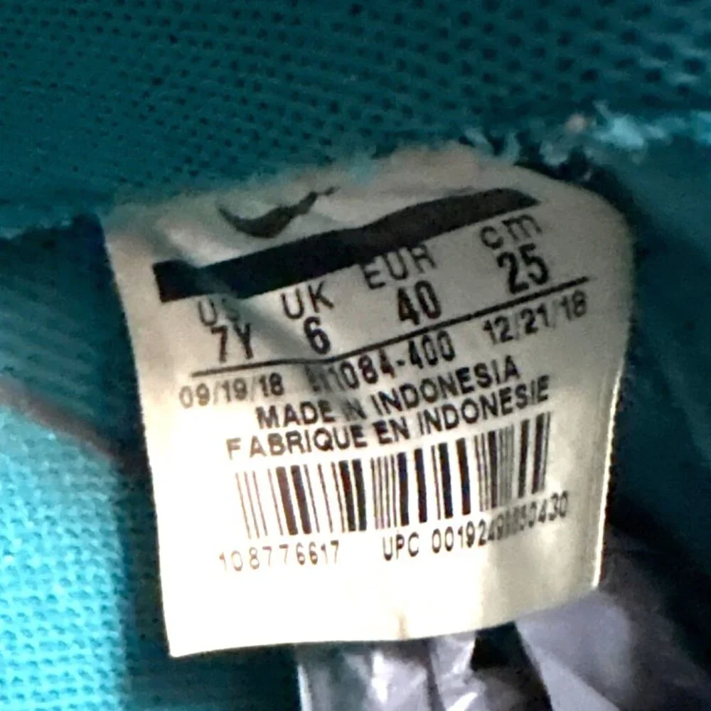 Nike Air Force 1 Low Sneakers Blue/Yellow/Teal Size 7Y - Picture 5 of 7